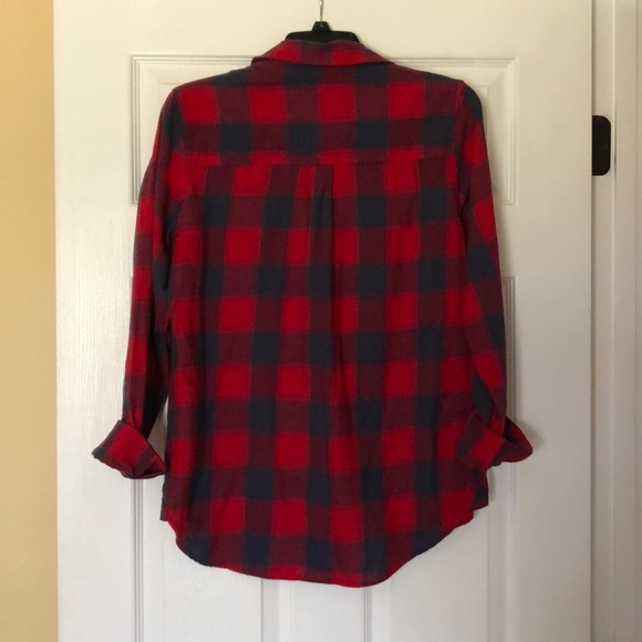 Red and Navy Blue Button Up Shirt! - Picture 2 of 4
